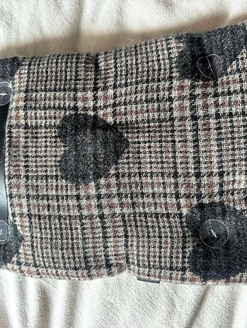 RACHEL ZOE Plaid Pom-Pom Scarf in Black & Brown Like New